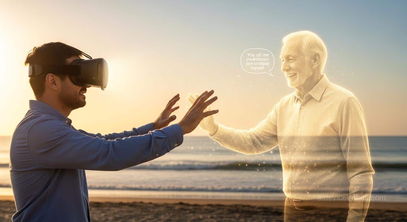 A father and son in virtual reality A father and son in virtual reality