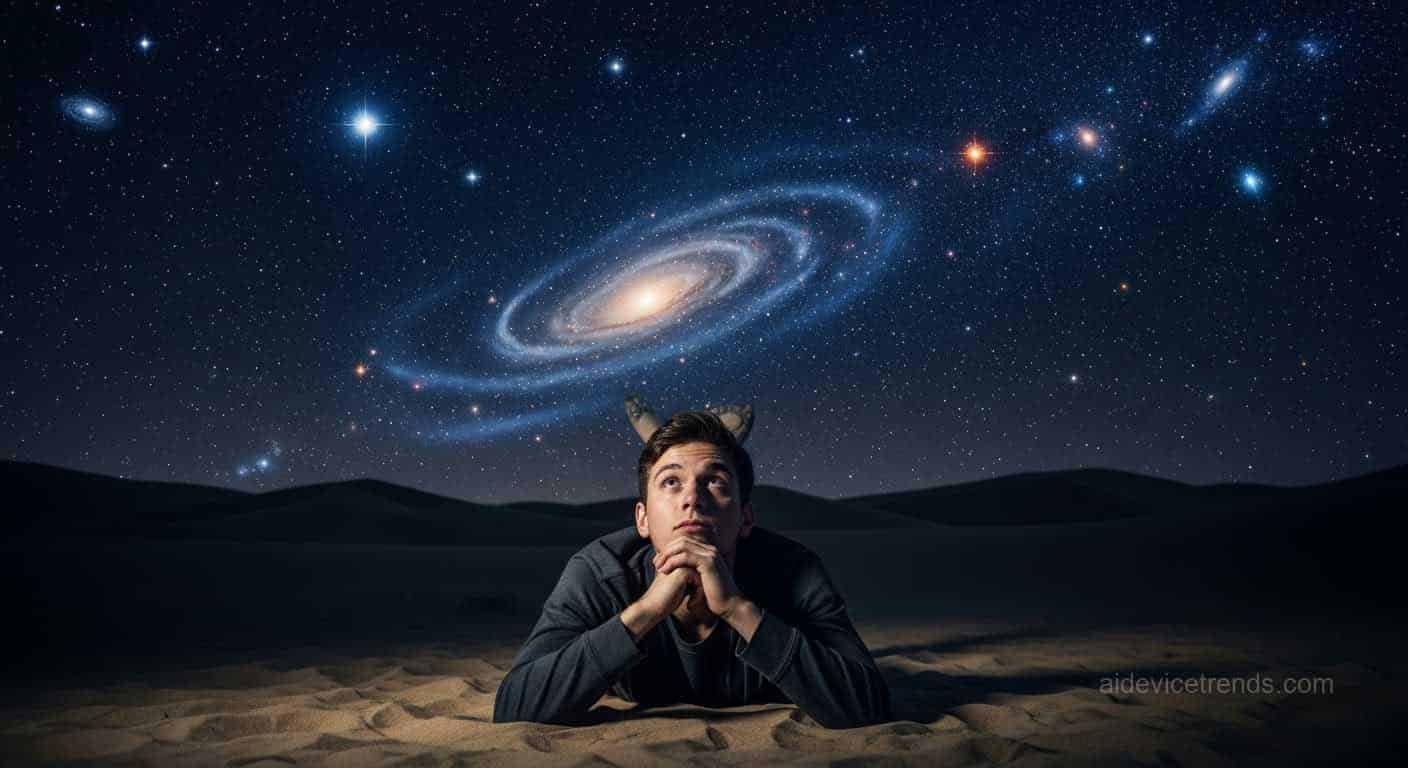 A man contemplates the stars 2 A man contemplates the stars 2