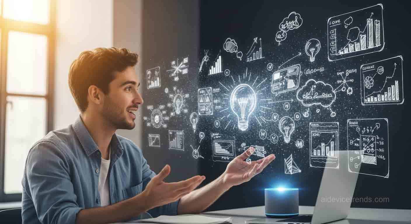 A man imagining plans and projects