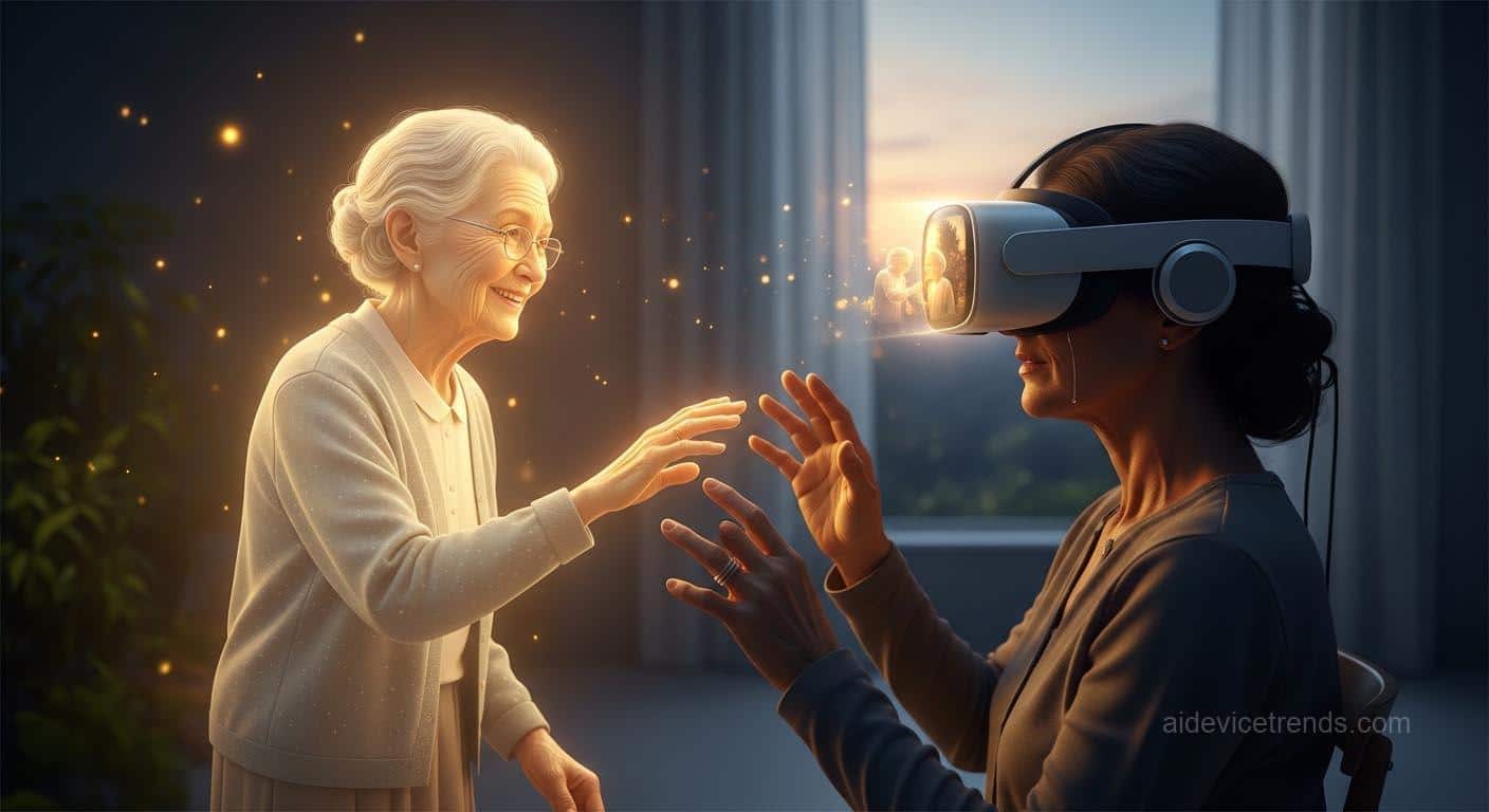 A mother and daughter in virtual reality A mother and daughter in virtual reality