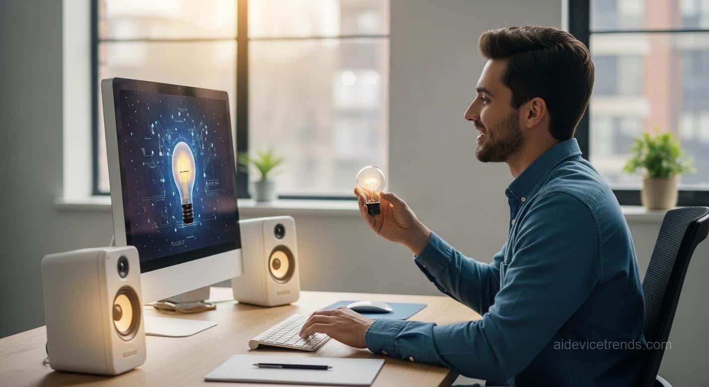 Young man works alongside an AI 2