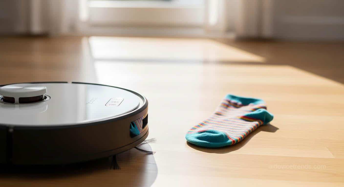 Robot vacuum cleaner meets sock