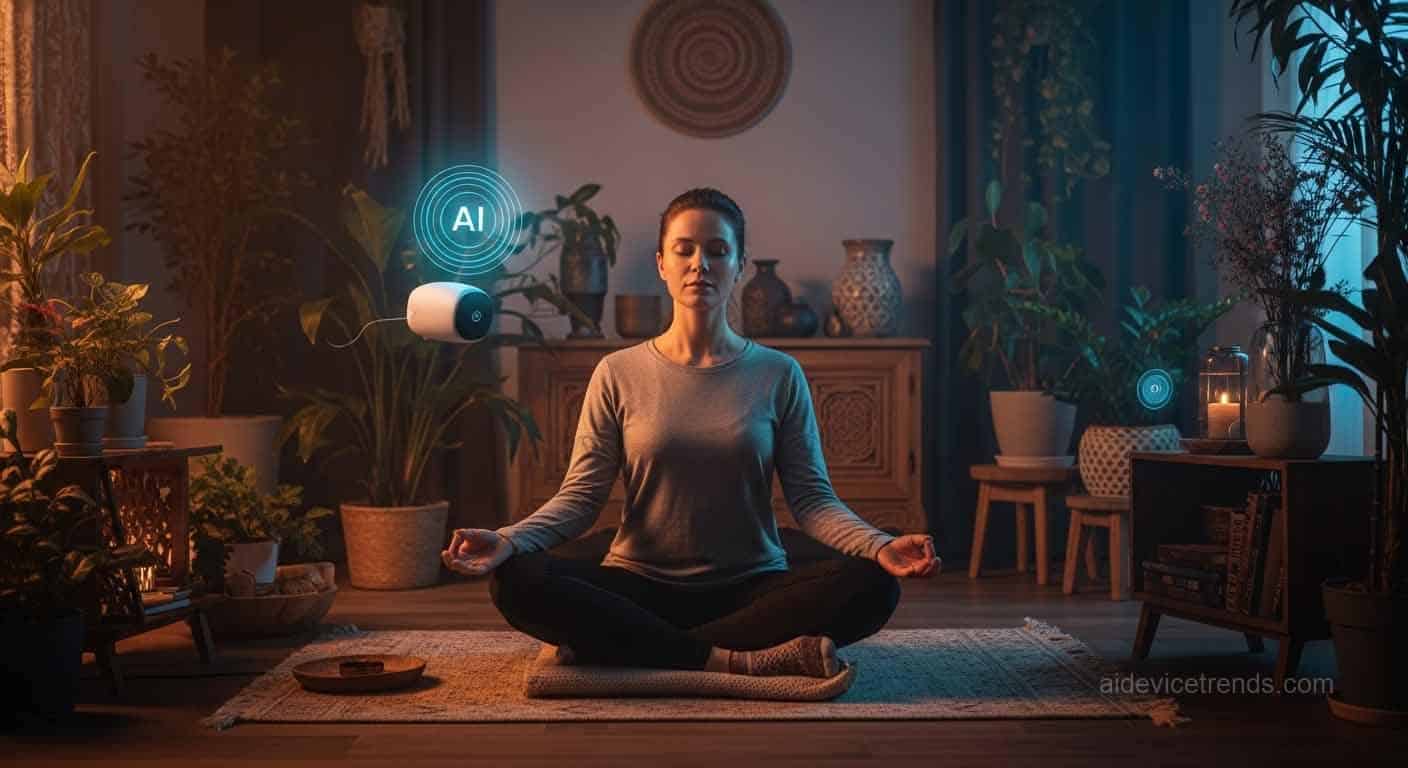 woman meditating with an AI 2